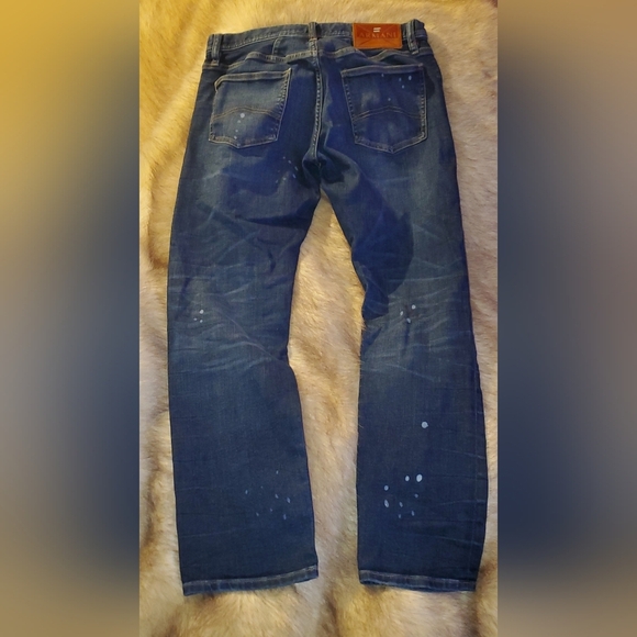 Armani Jeans Mens 32x32(meas 32x32) Blue Denim Jeans Paint Splatter Ripped - Picture 1 of 16